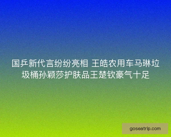 国乒新代言纷纷亮相 王皓农用车马琳垃圾桶孙颖莎护肤品王楚钦豪气十足